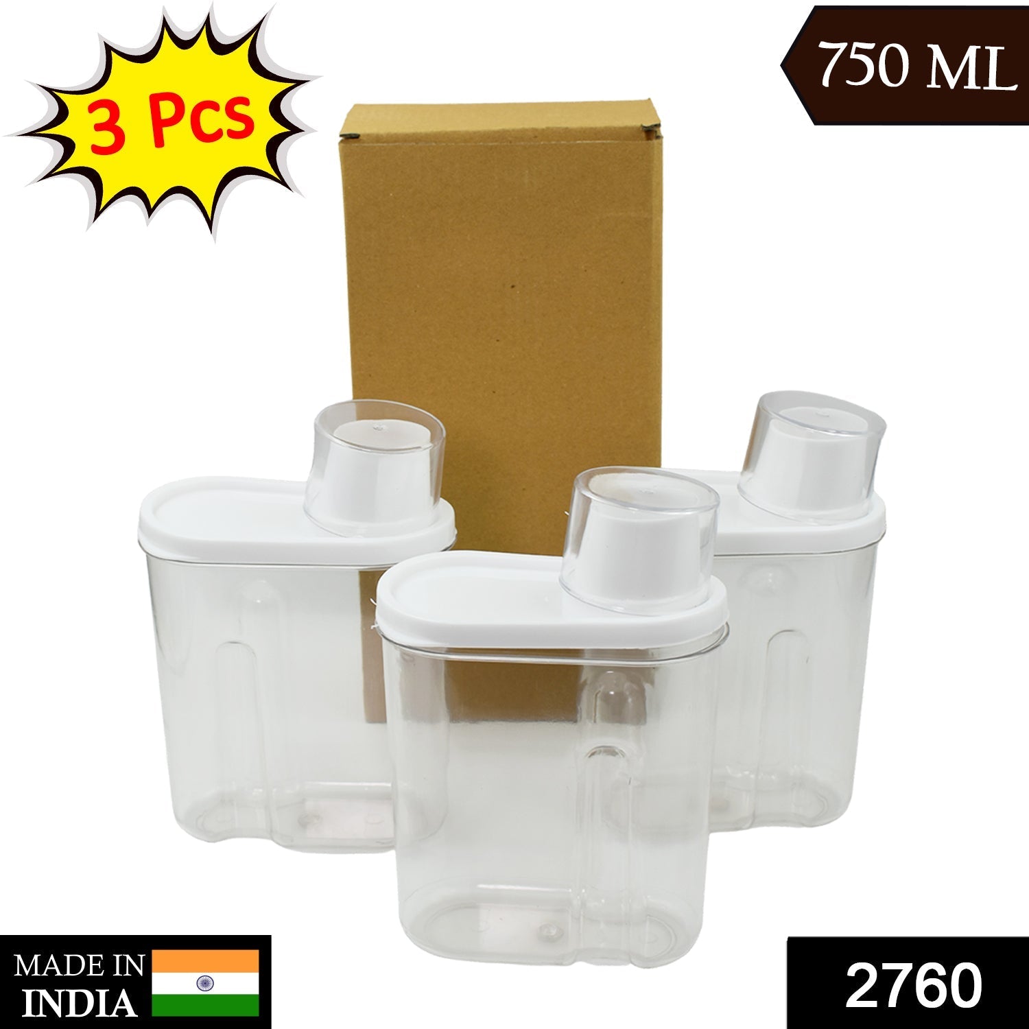 2760 3 Pc Cereal Dispenser 750 ML For Storing And Serving Of Cereal And All Stuffs. freeshipping - DeoDap 2760 3 Pc Cereal Dispenser 750 ML For Storing And Serving Of Cereal And All Stuffs. freeshipping - DeoDap